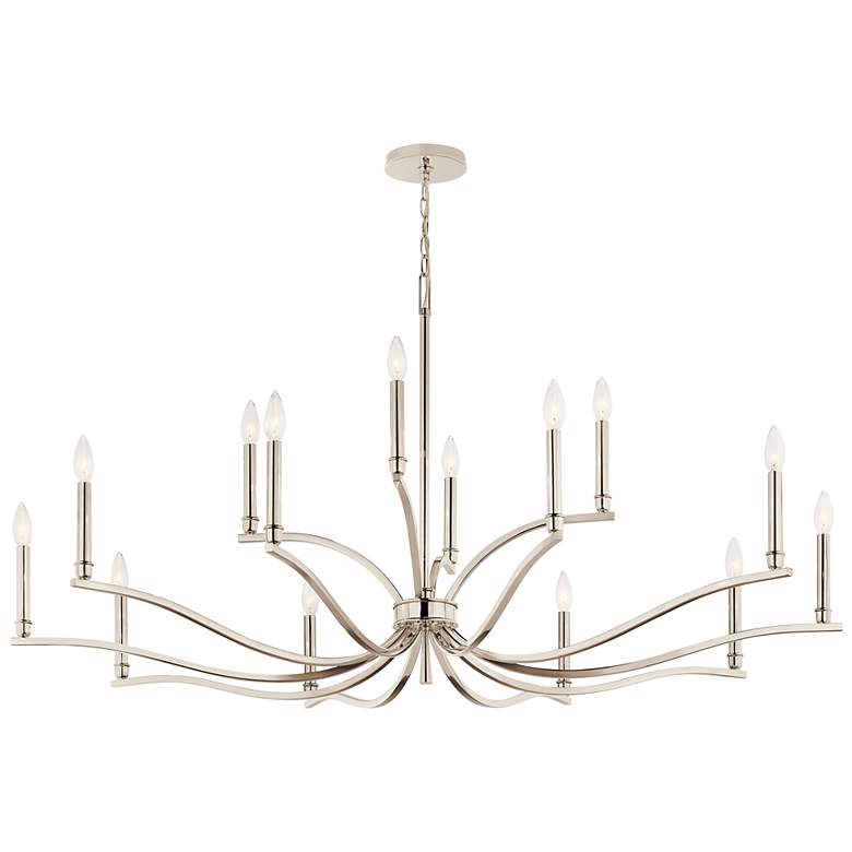 Image 2 Kichler Malene 52 3/4"W Polished Nickel 14-Light Chandelier