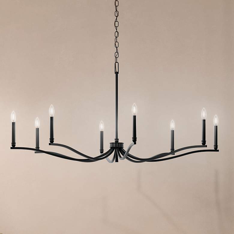 Image 1 Kichler Malene 52" Wide 8=Light Black Finish Large Chandelier