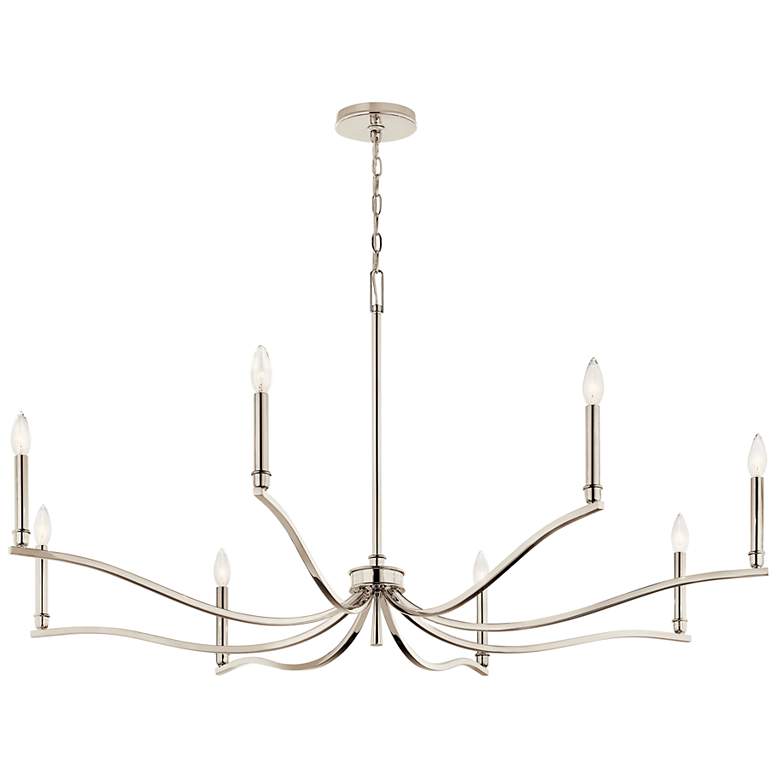 Image 2 Kichler Malene 52" Wide 8-Light Polished Nickel Candelabra Chandelier