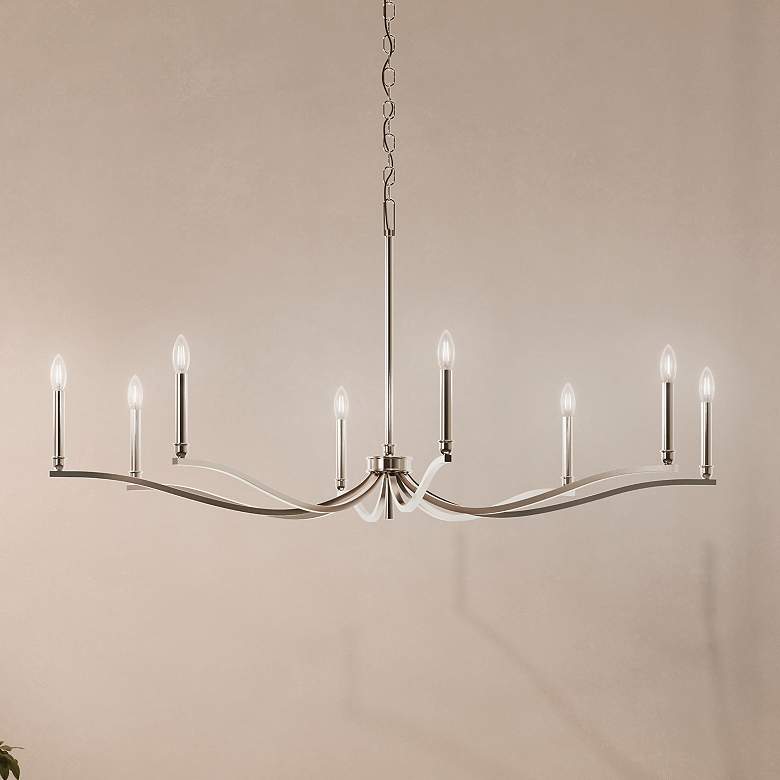 Image 1 Kichler Malene 52" Wide 8-Light Polished Nickel Candelabra Chandelier