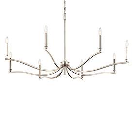 Image5 of Kichler Malene 52" Wide 8-Light Polished Nickel Candelabra Chandelier more views