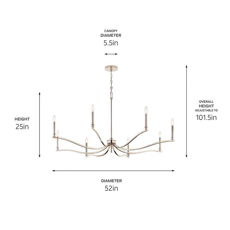 Image 7 Kichler Malene 52" Wide 8-Light Polished Nickel Candelabra Chandelier more views