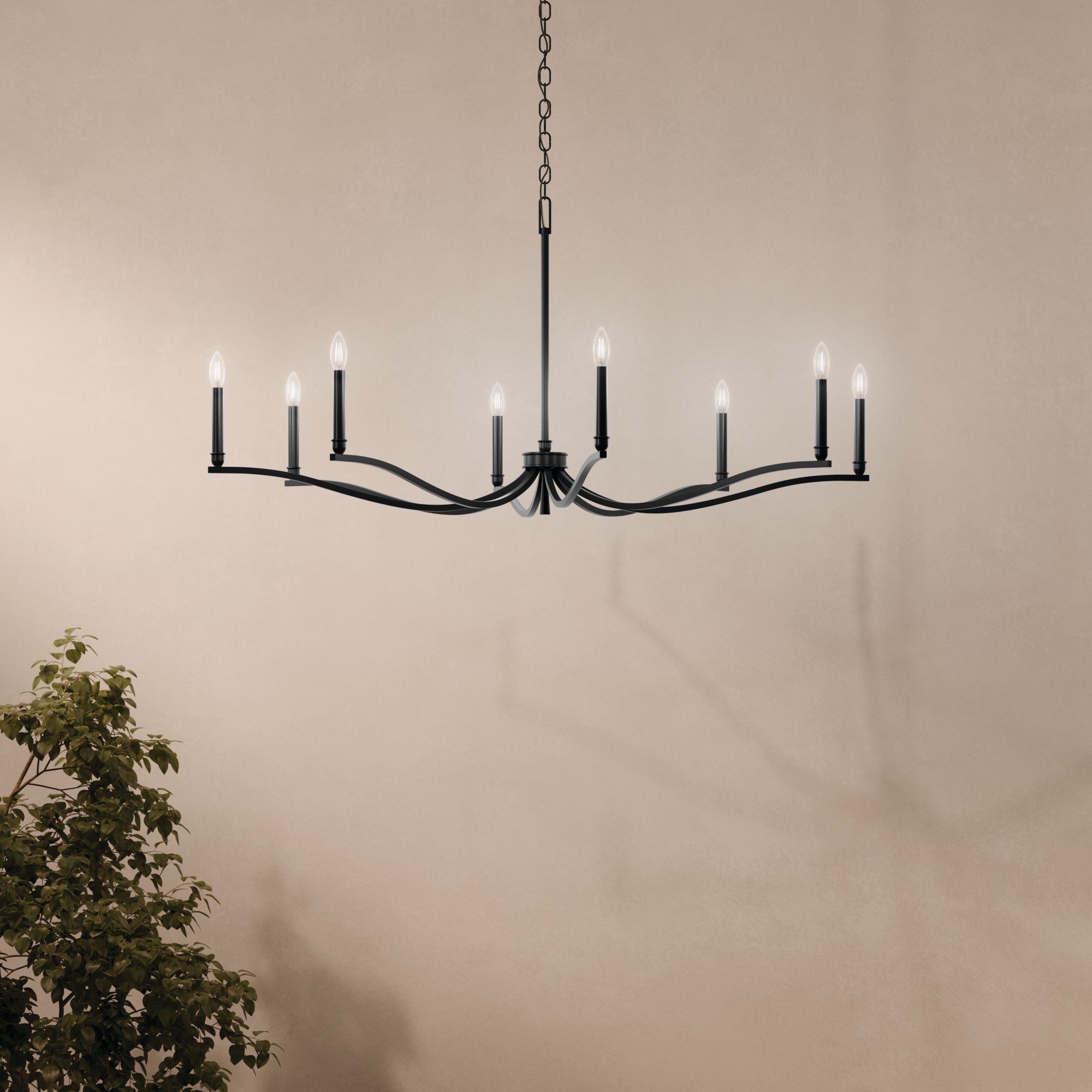 Kichler Malene 52" Wide Black 8-Light Chandelier