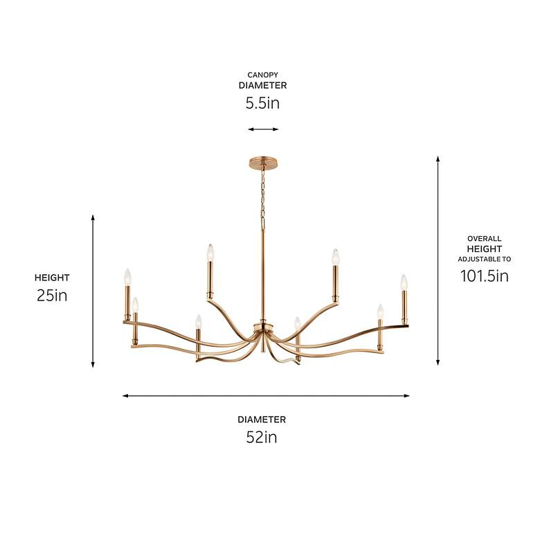 Image 6 Kichler Malene 52" Wide Champagne Bronze 8-Light Chandelier more views