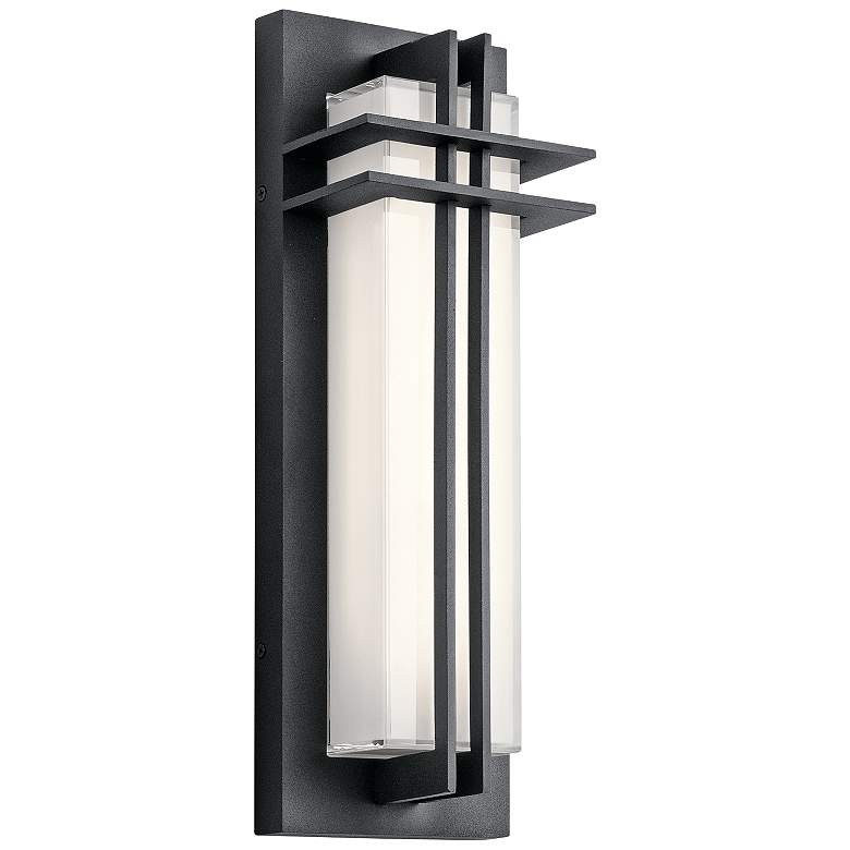 Image 1 Kichler Manhattan 16"H Textured Black LED Outdoor Wall Light