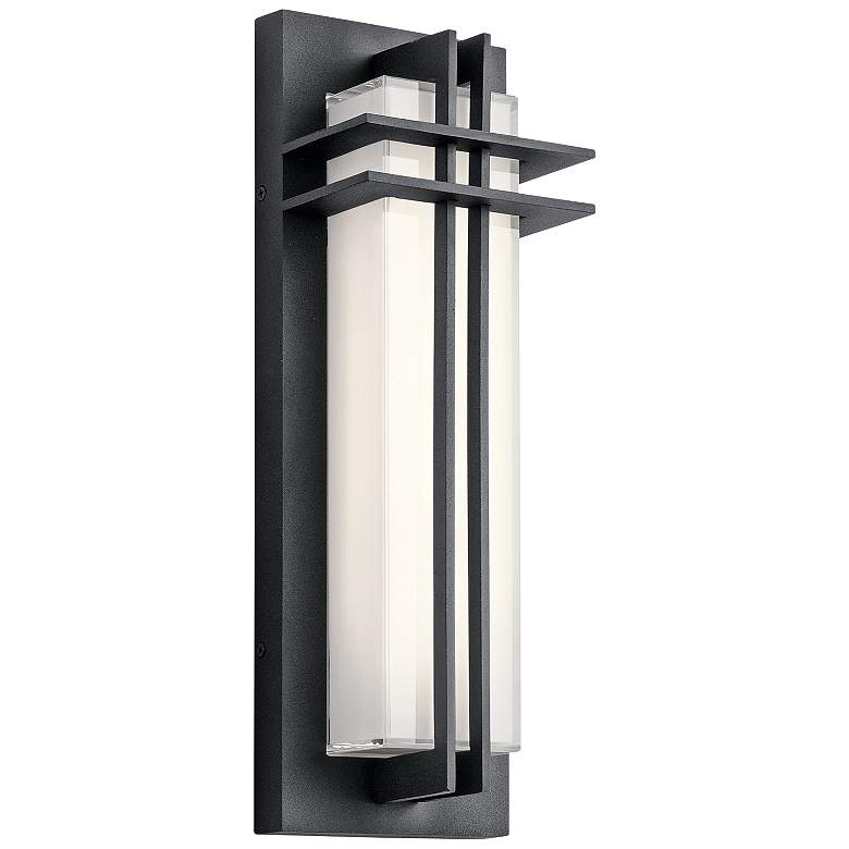 Image 1 Kichler Manhattan 16 inchH Textured Black LED Outdoor Wall Light