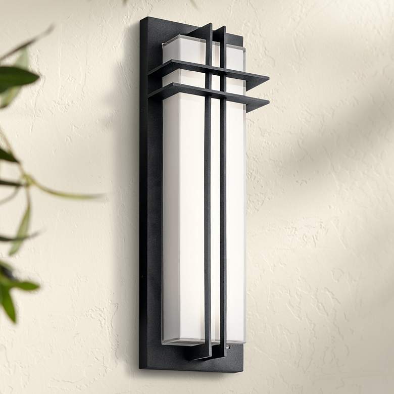 Image 1 Kichler Manhattan 22"H Textured Black LED Outdoor Wall Light