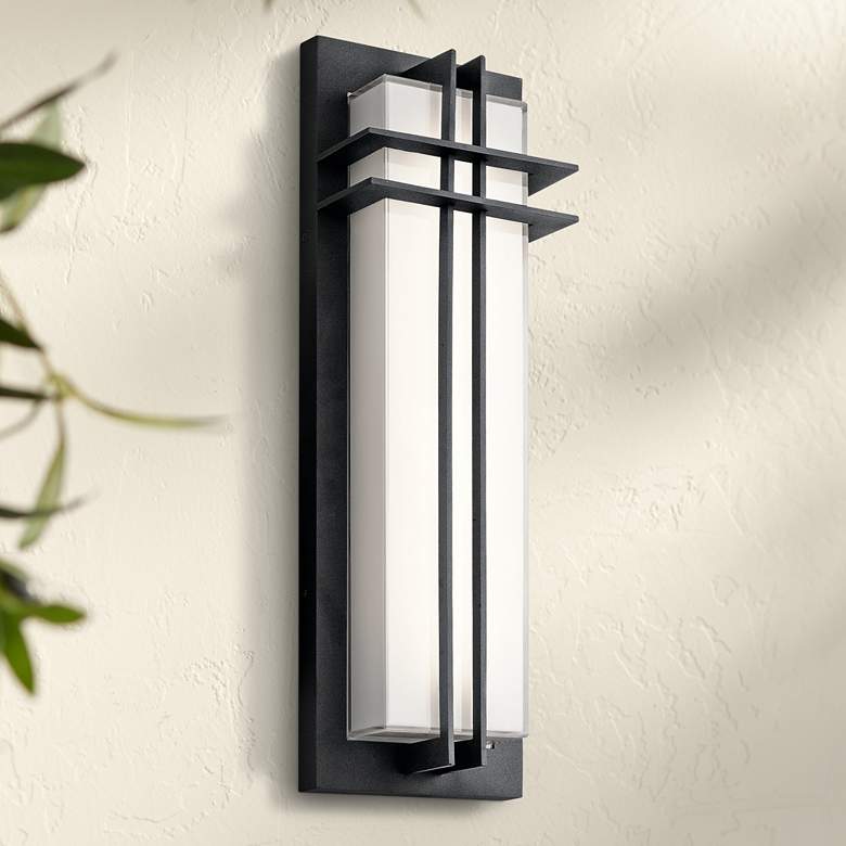 Image 1 Kichler Manhattan 22 inchH Textured Black LED Outdoor Wall Light