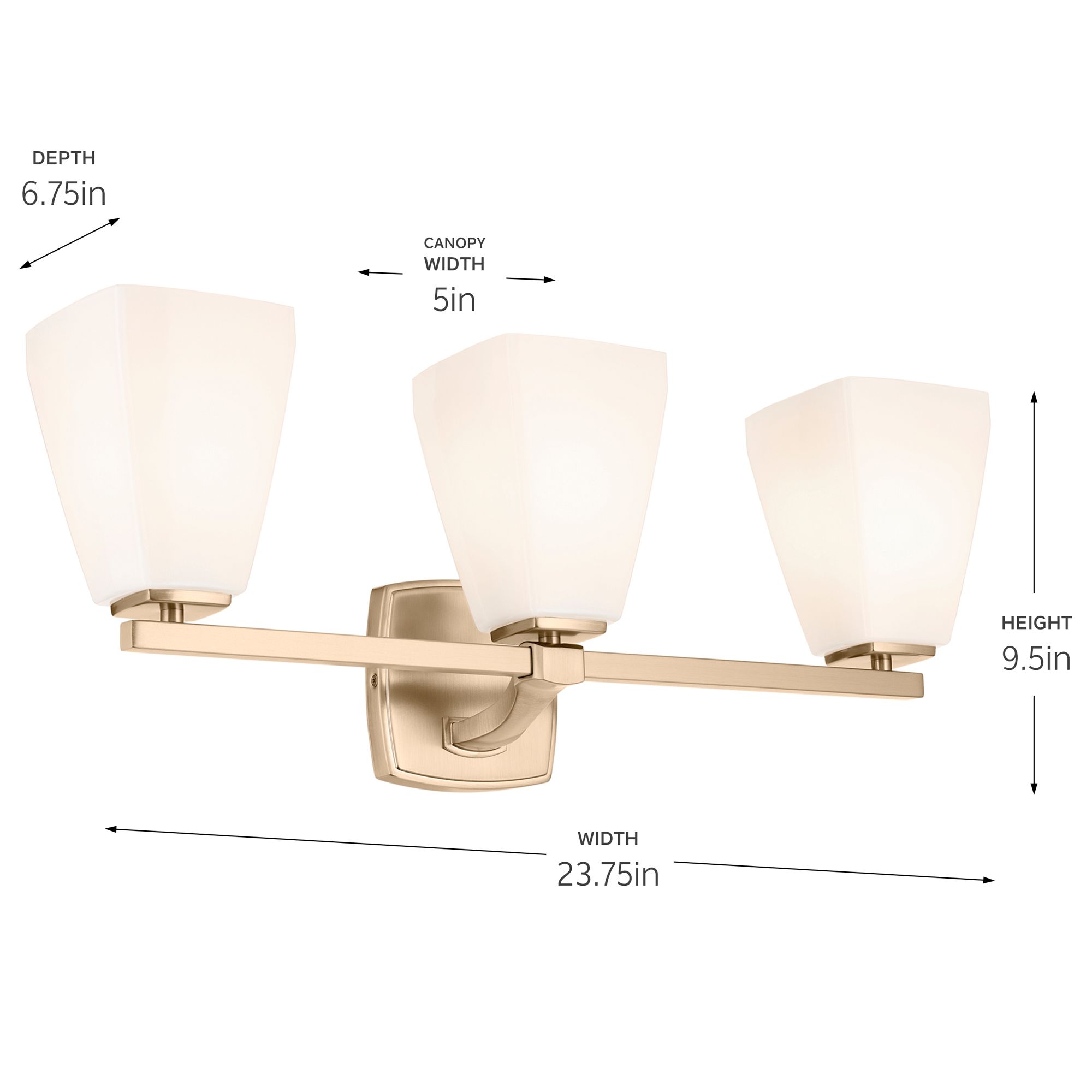 Kichler Marant 23 3/4"W Champagne Bronze 3-Light Bath Light