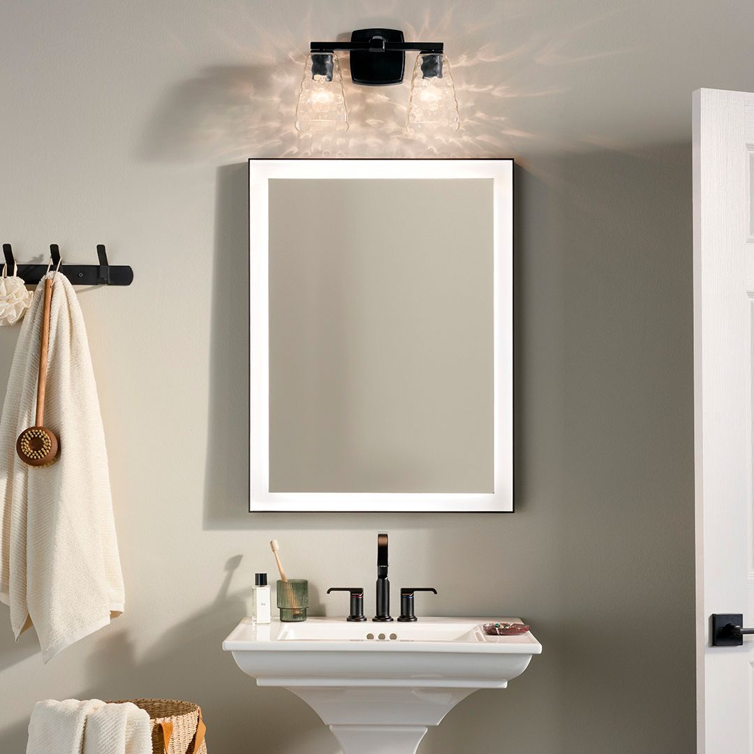 Image 2 Kichler Marant Black Bath 2Lt with Clear Water Glass more views