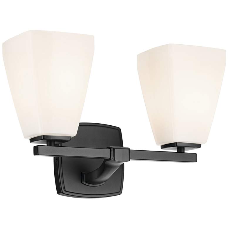 Image 1 Kichler Marant Black Bath 2Lt with Opal Glass