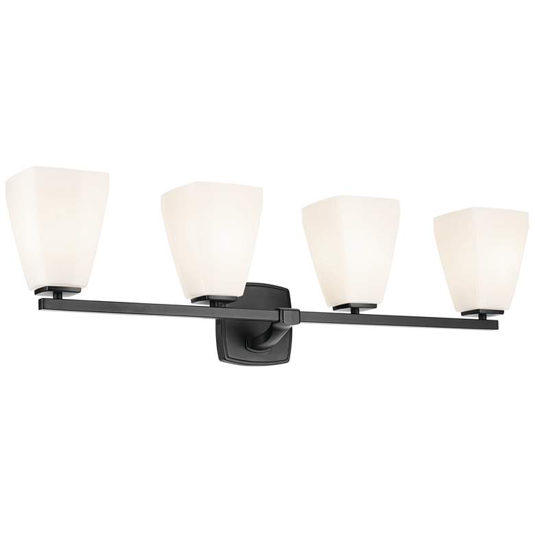 Image 1 Kichler Marant Black Bath 4Lt with Opal Glass