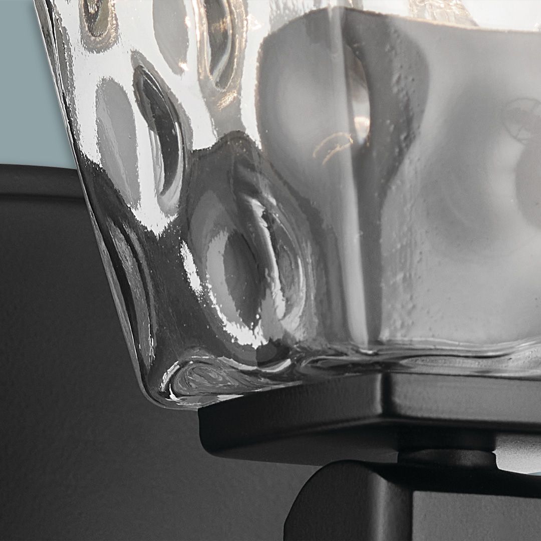 Image 7 Kichler Marant Black Wall Sconce 1Lt with Clear Water Glass more views