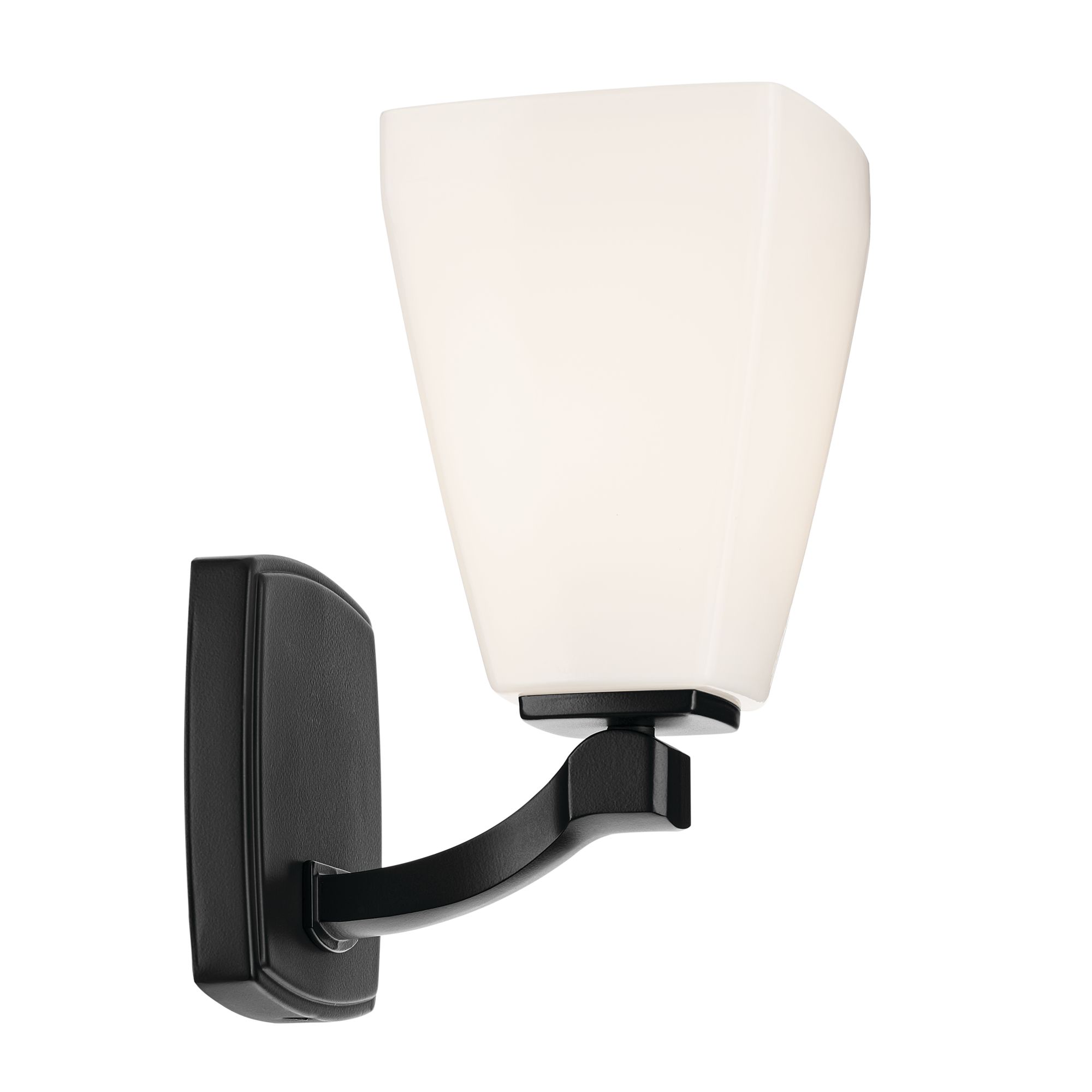 Image 4 Kichler Marant Black Wall Sconce 1Lt with Opal Glass more views