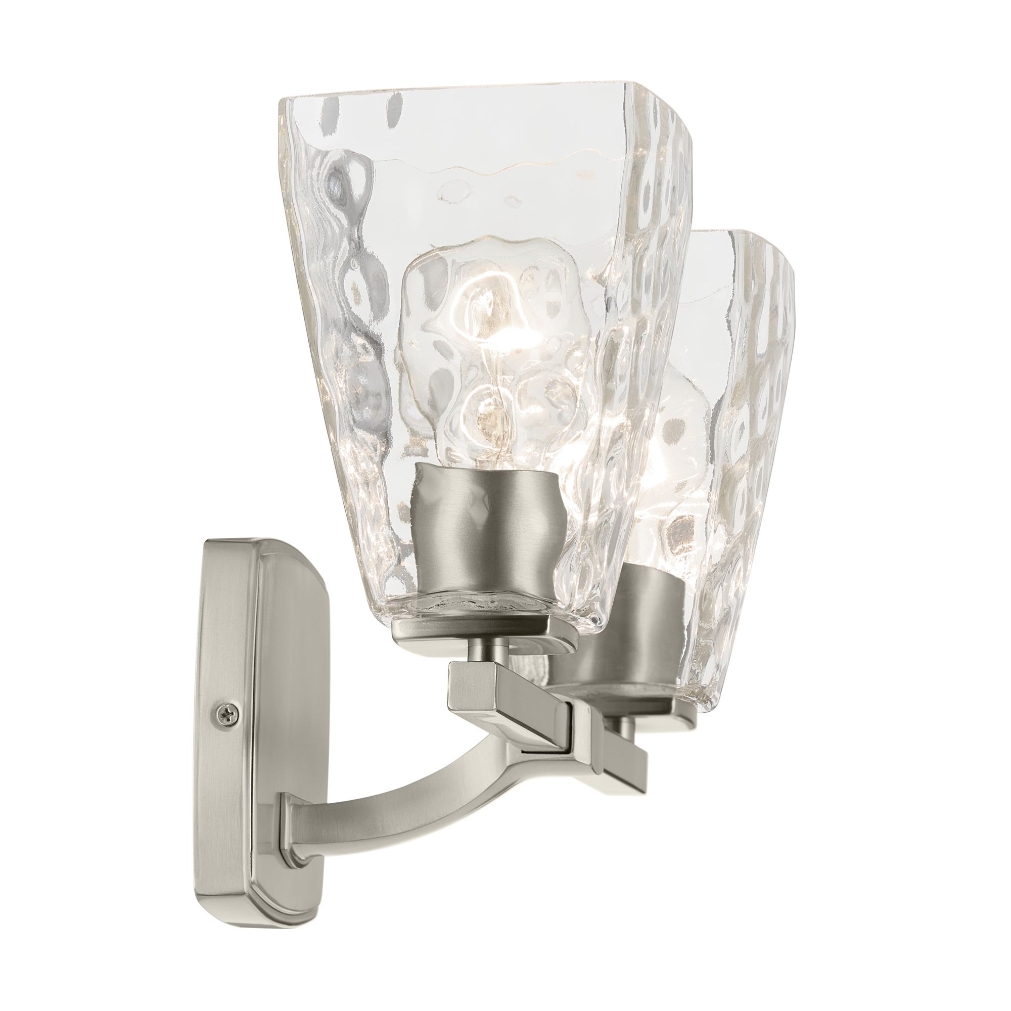 Image 4 Kichler Marant Brushed Nickel Bath 2Lt with Clear Water Glass more views