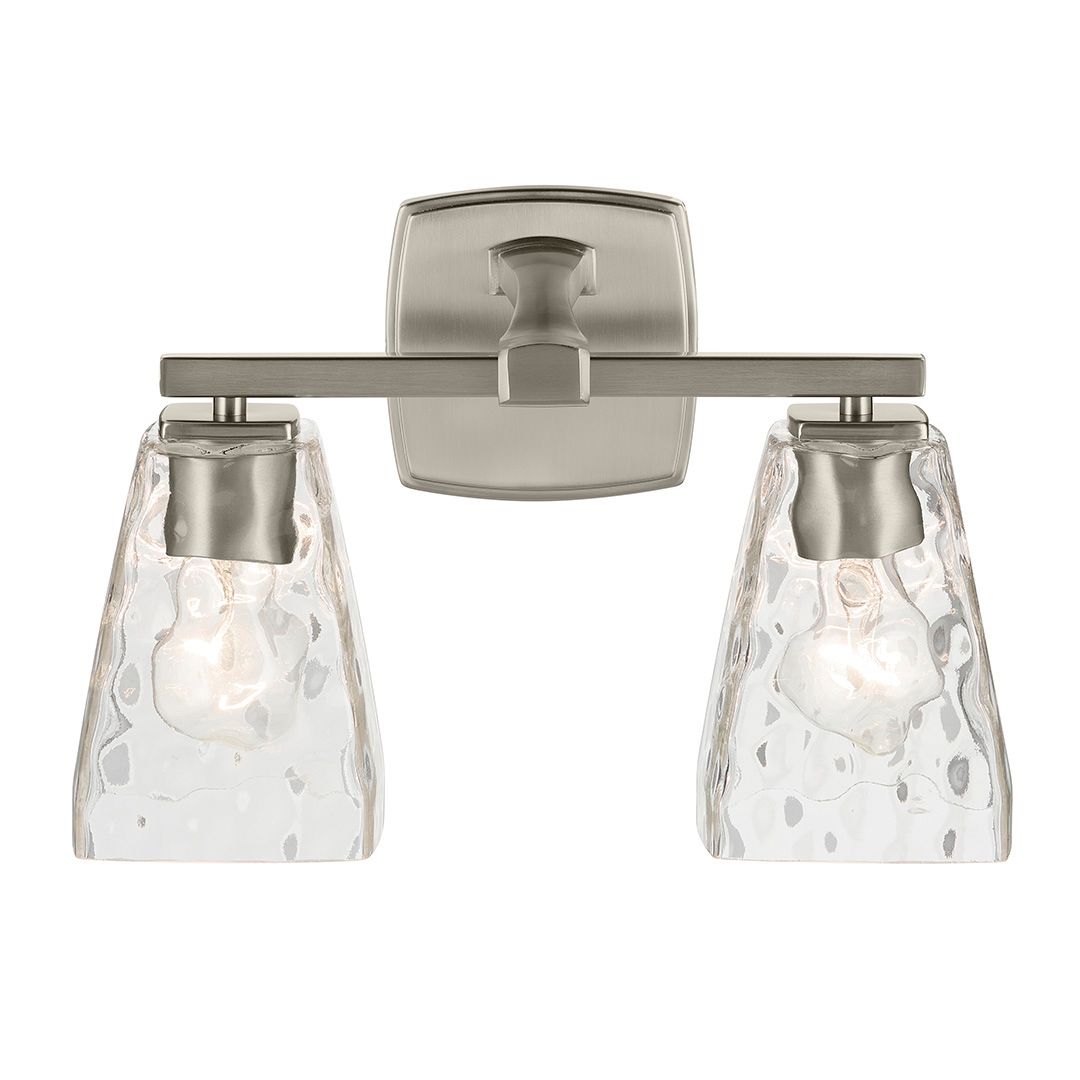 Image 6 Kichler Marant Brushed Nickel Bath 2Lt with Clear Water Glass more views