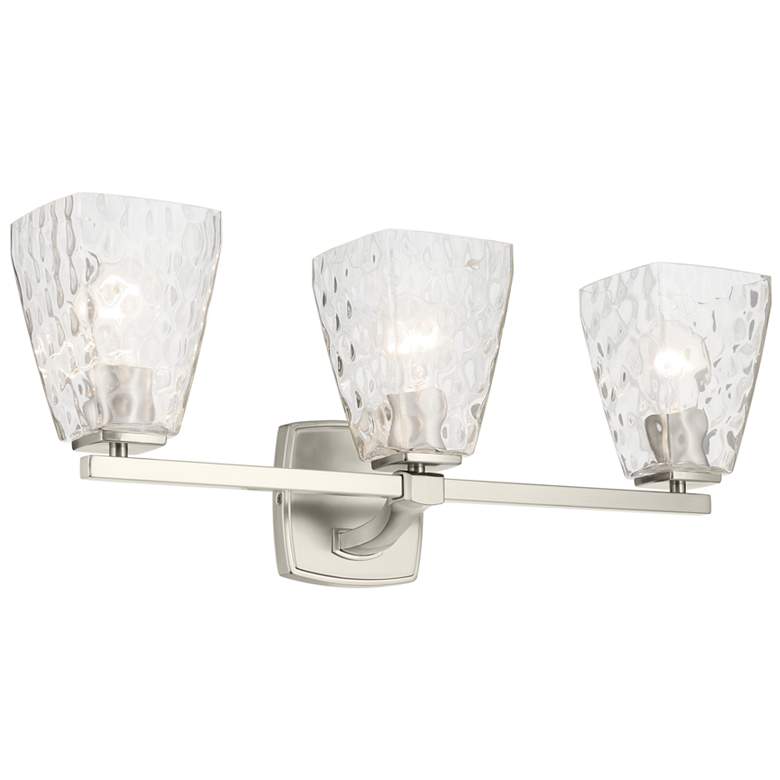 Image 1 Kichler Marant Brushed Nickel Bath 3Lt with Clear Water Glass