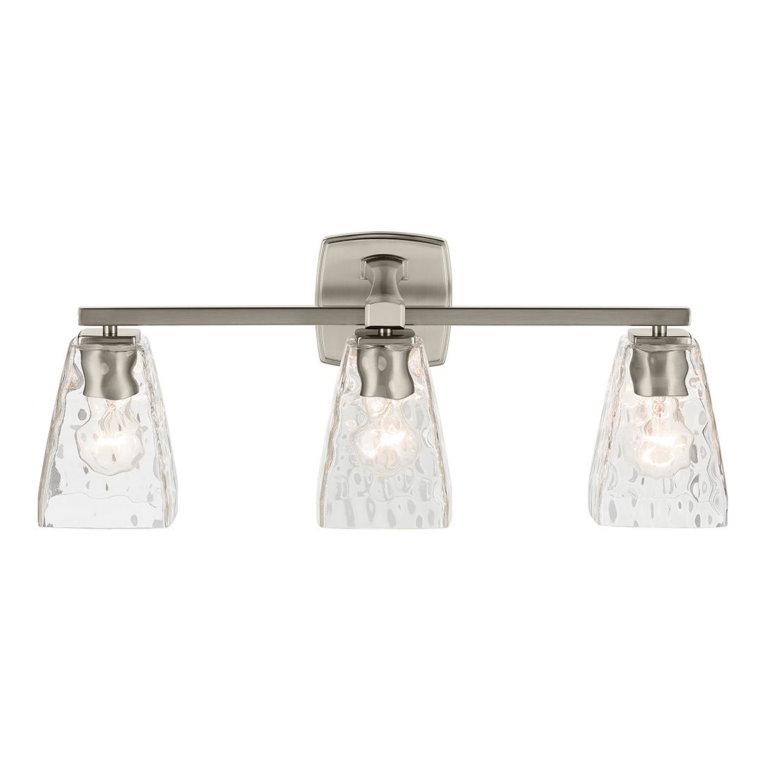 Image 3 Kichler Marant Brushed Nickel Bath 3Lt with Clear Water Glass more views