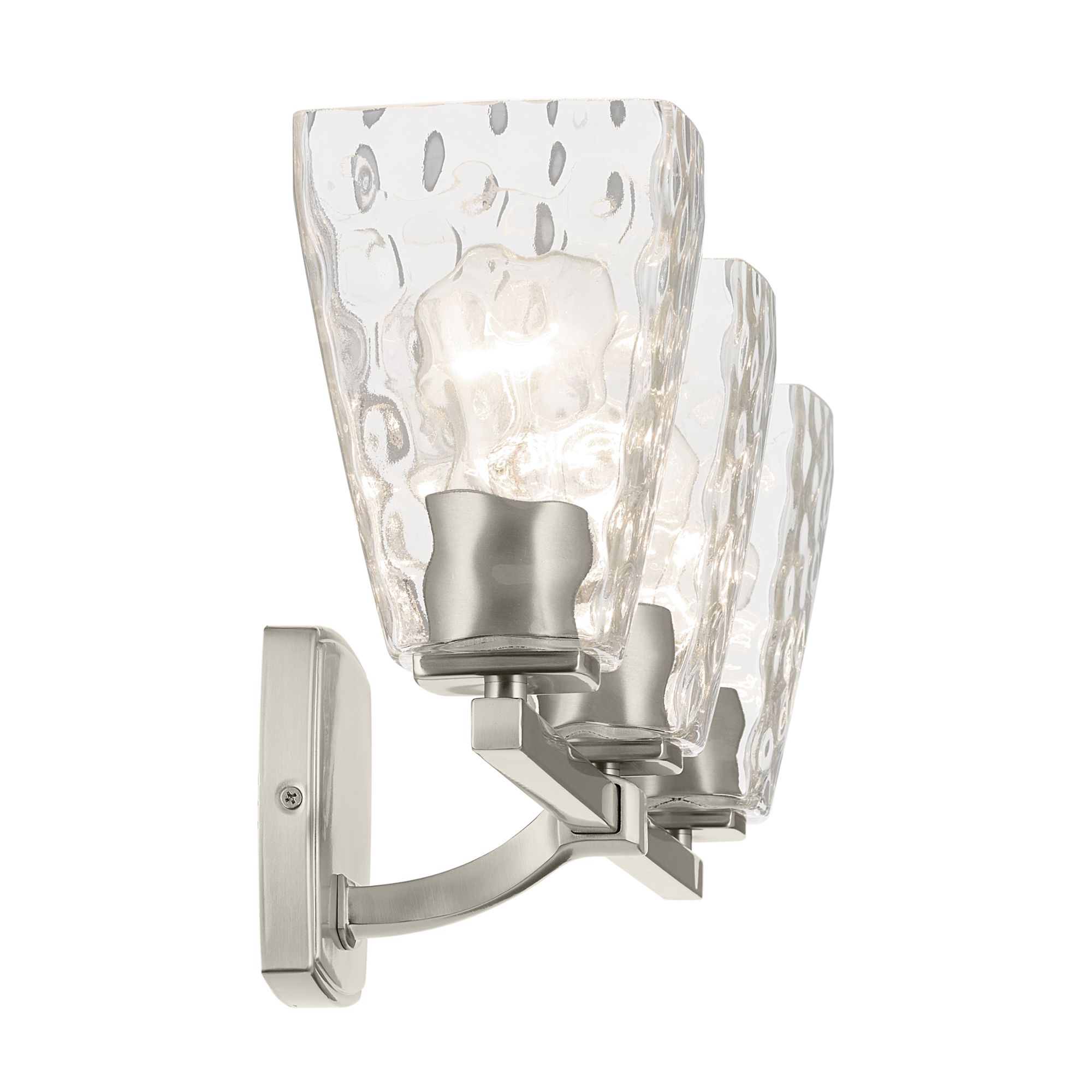 Image 4 Kichler Marant Brushed Nickel Bath 3Lt with Clear Water Glass more views