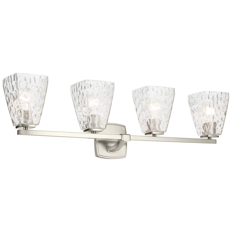 Image 1 Kichler Marant Brushed Nickel Bath 4Lt with Clear Water Glass
