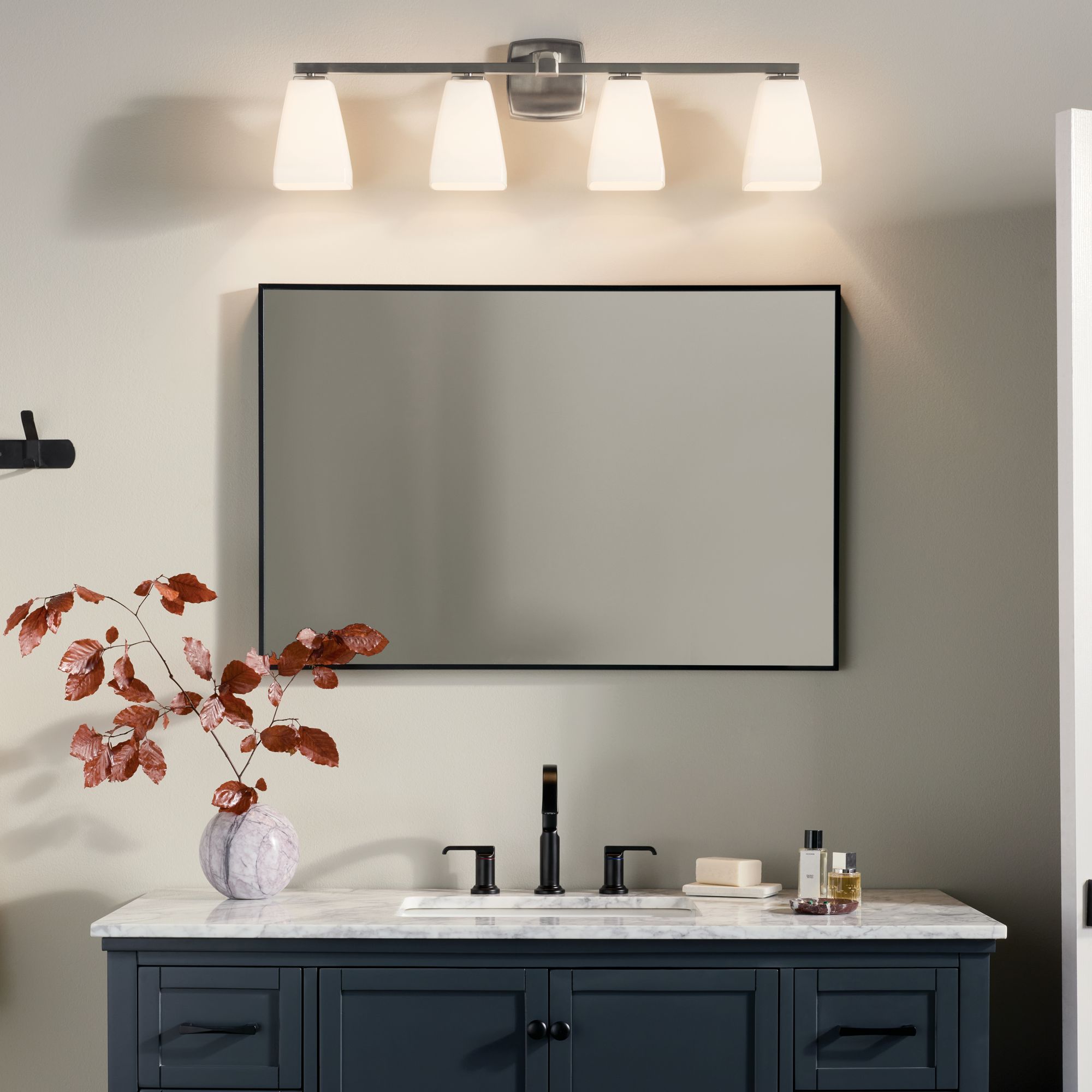 Image 3 Kichler Marant Brushed Nickel Bath 4Lt with Opal Glass more views