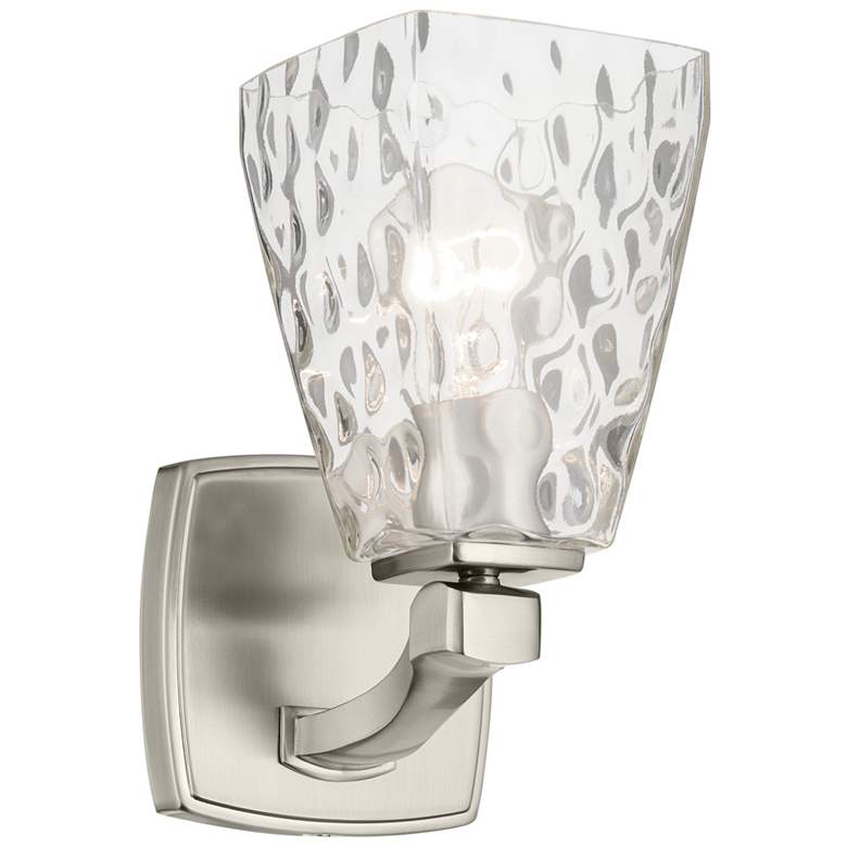 Image 1 Kichler Marant Brushed Nickel Wall Sconce 1Lt with Clear Water Glass