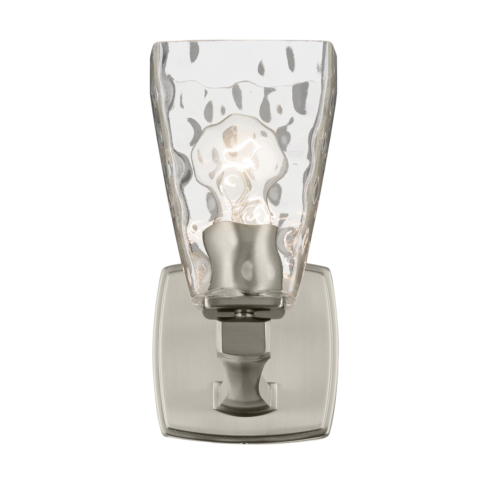 Image 2 Kichler Marant Brushed Nickel Wall Sconce 1Lt with Clear Water Glass more views