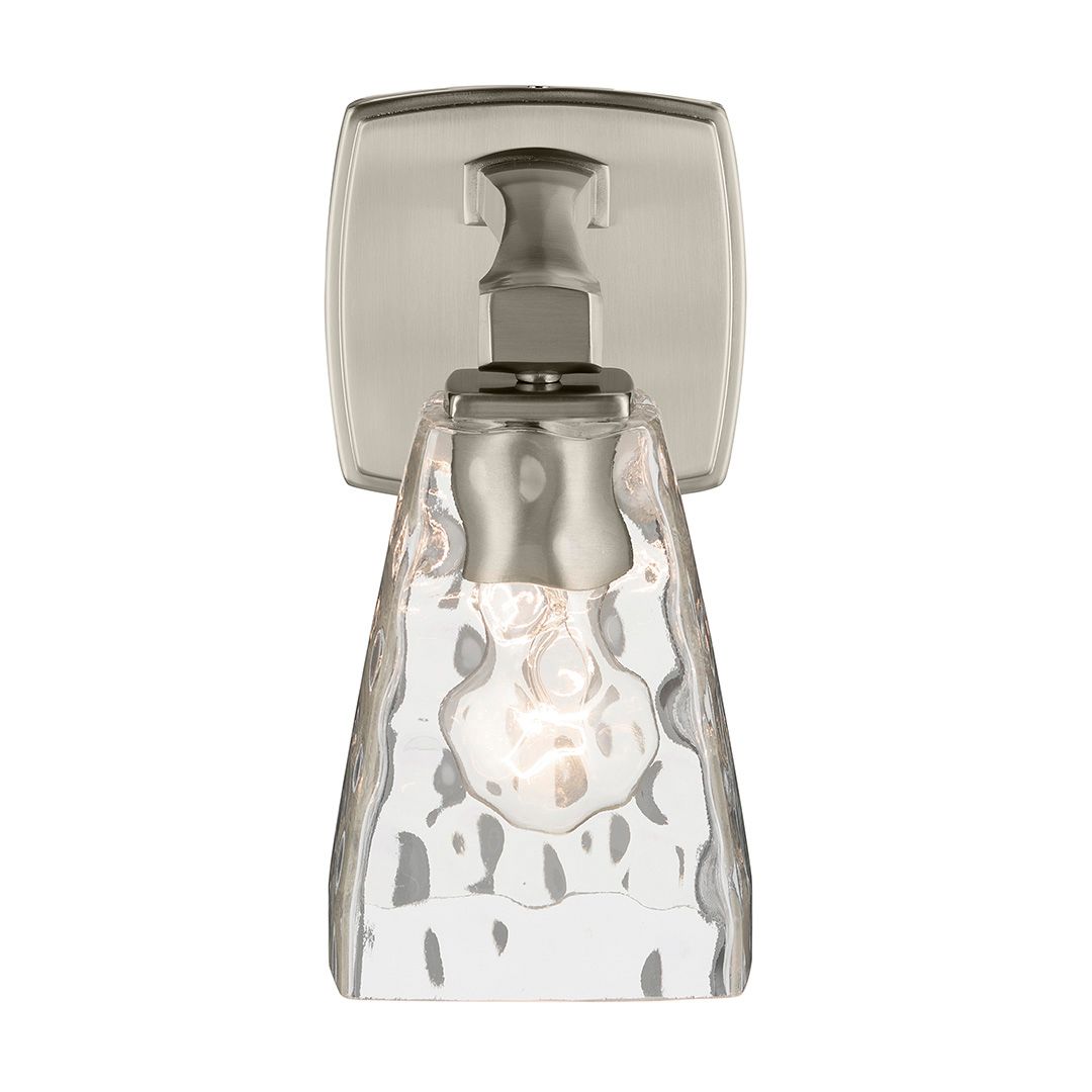 Image 3 Kichler Marant Brushed Nickel Wall Sconce 1Lt with Clear Water Glass more views