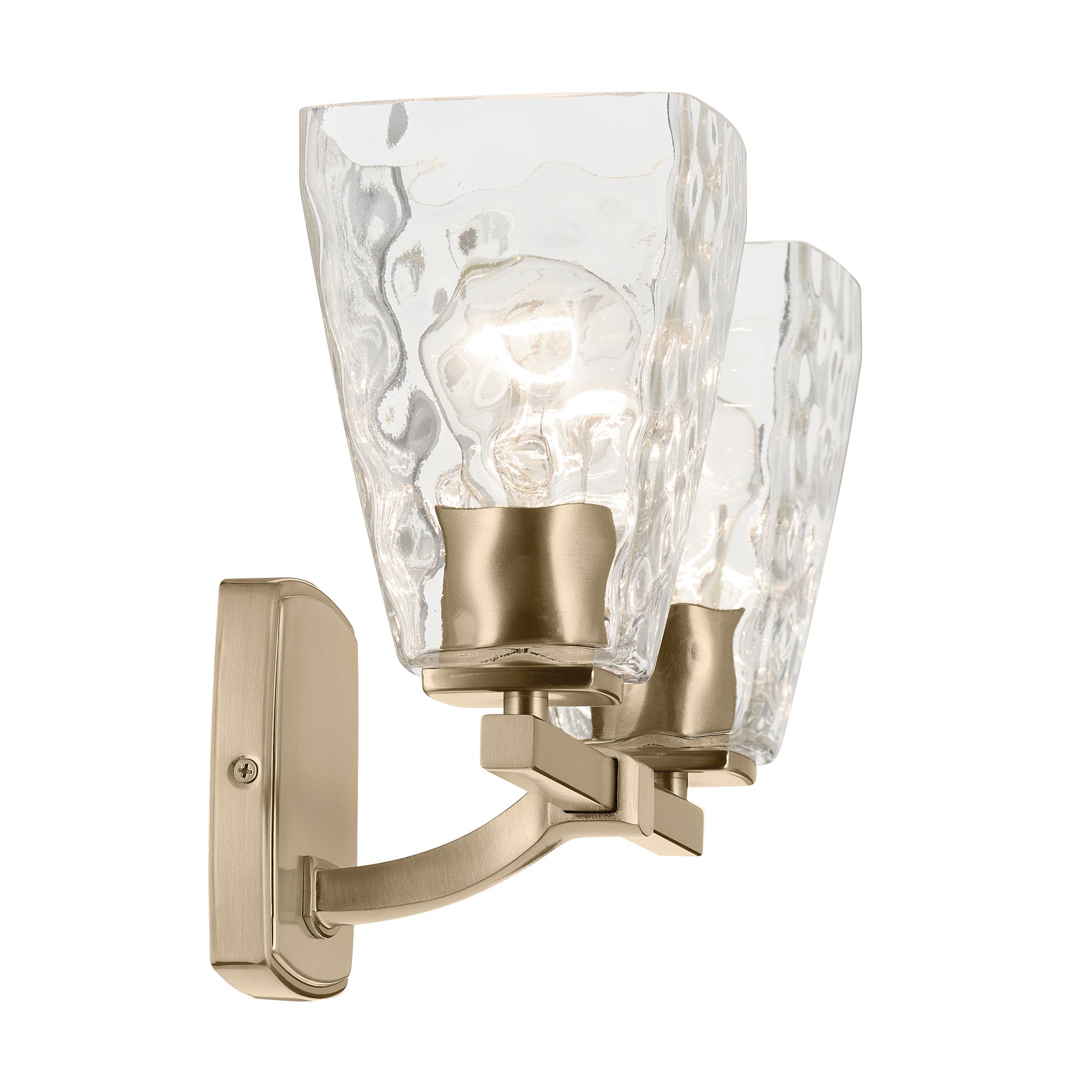 Image 4 Kichler Marant Champagne Bronze Bath 2Lt with Clear Water Glass more views