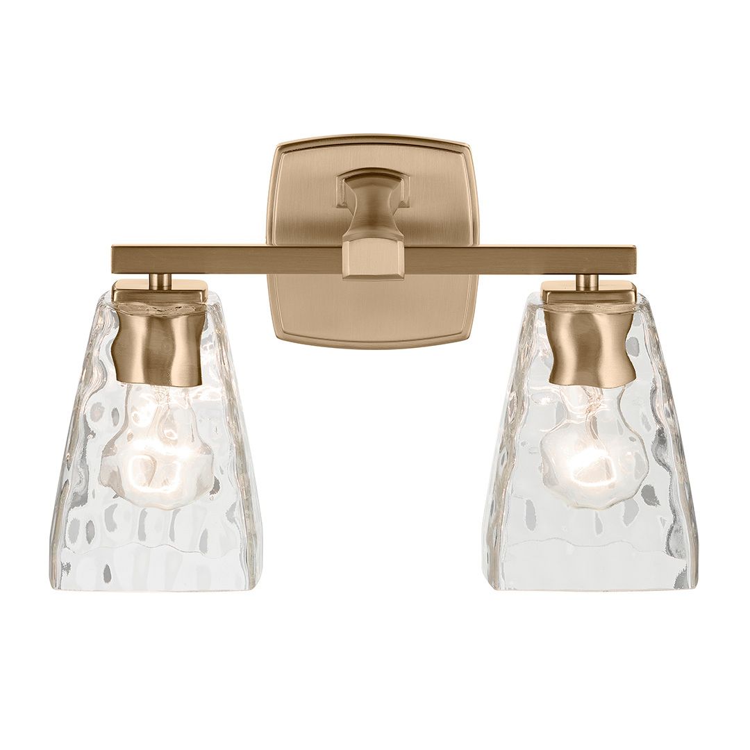 Image 6 Kichler Marant Champagne Bronze Bath 2Lt with Clear Water Glass more views