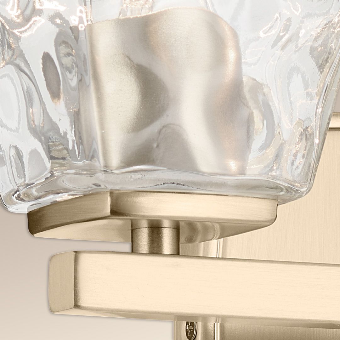 Image 7 Kichler Marant Champagne Bronze Bath 2Lt with Clear Water Glass more views