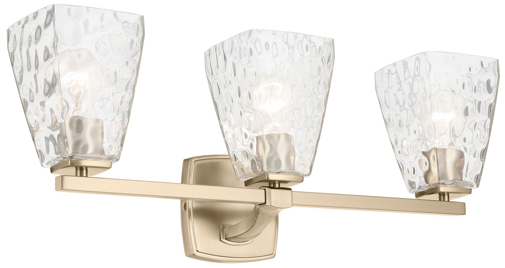 Image 2 Kichler Marant Champagne Bronze Bath 3Lt with Clear Water Glass