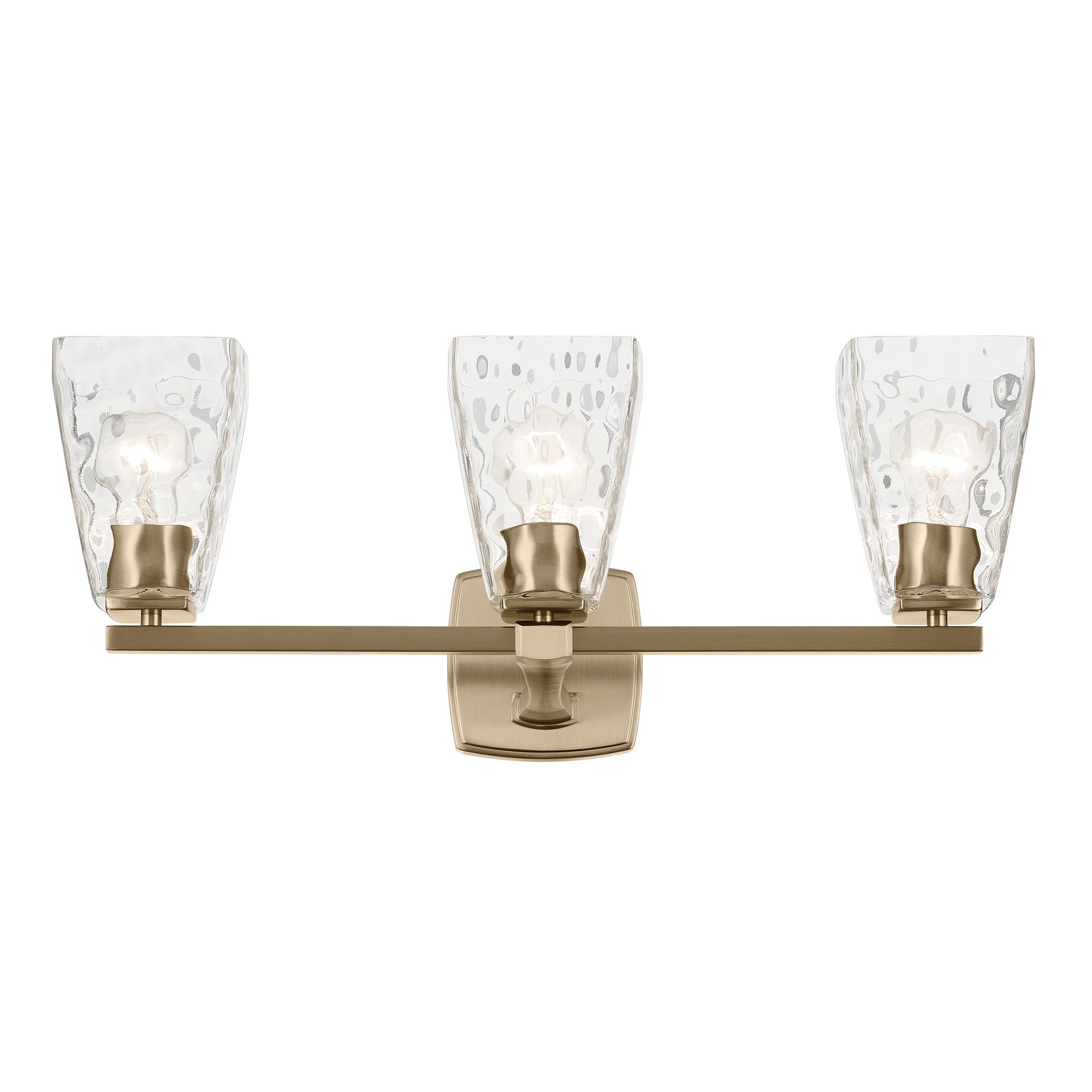 Image 5 Kichler Marant Champagne Bronze Bath 3Lt with Clear Water Glass more views