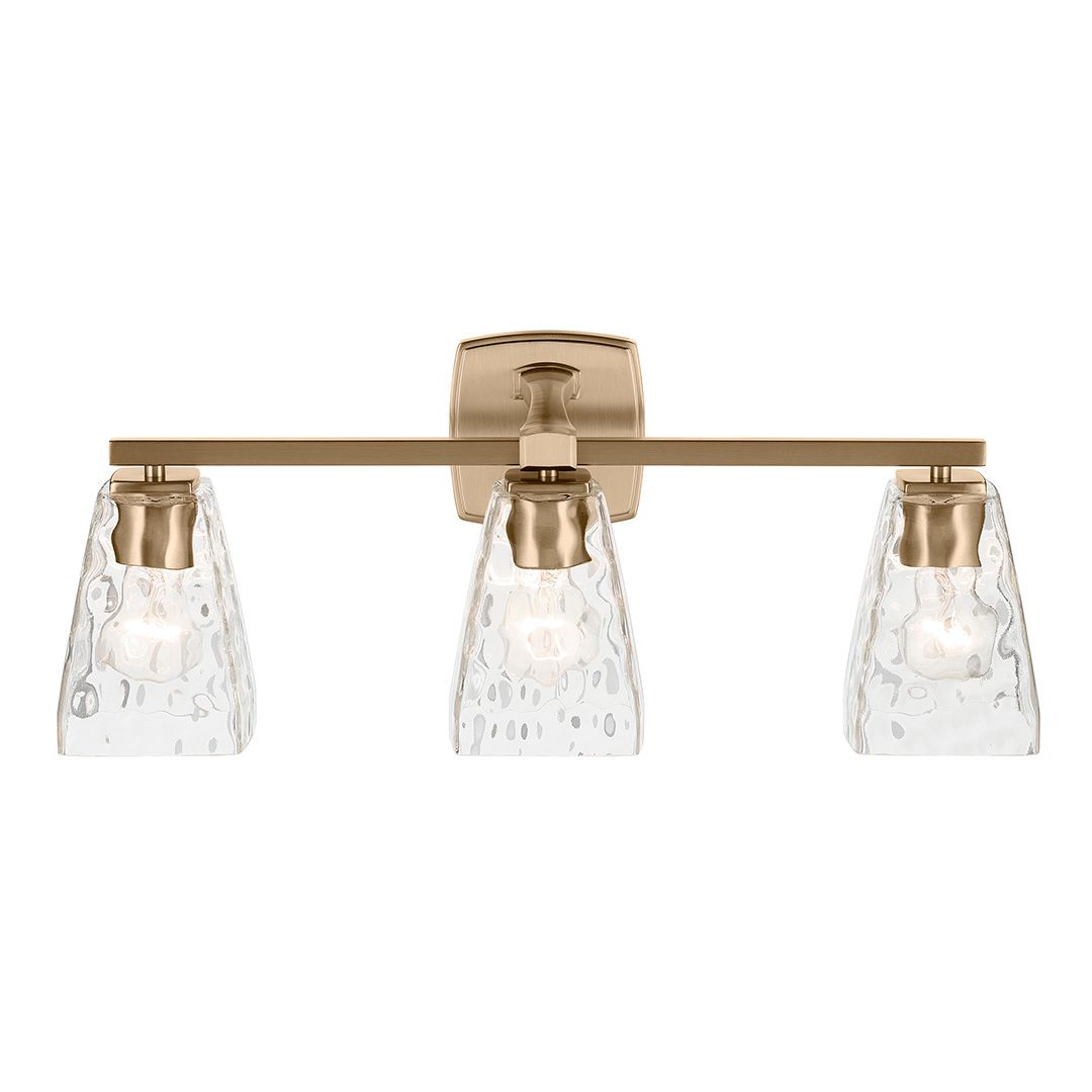 Image 6 Kichler Marant Champagne Bronze Bath 3Lt with Clear Water Glass more views