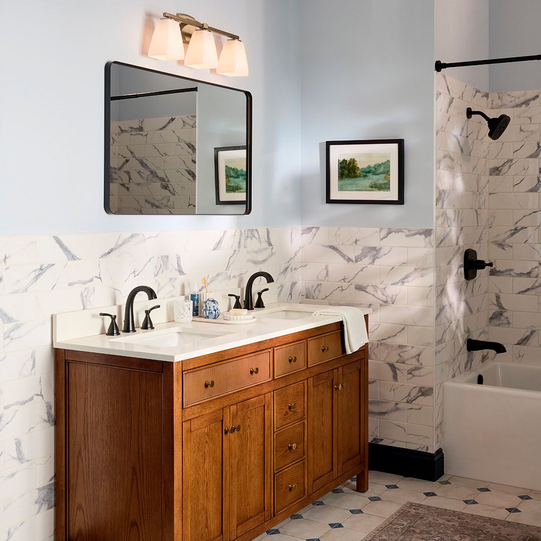 Image 3 Kichler Marant Champagne Bronze Bath 3Lt with Opal Glass more views