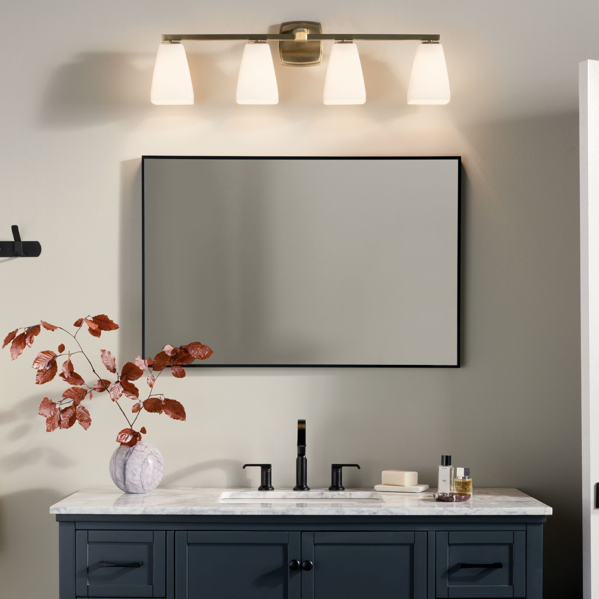 Image 3 Kichler Marant Champagne Bronze Bath 4Lt with Opal Glass more views