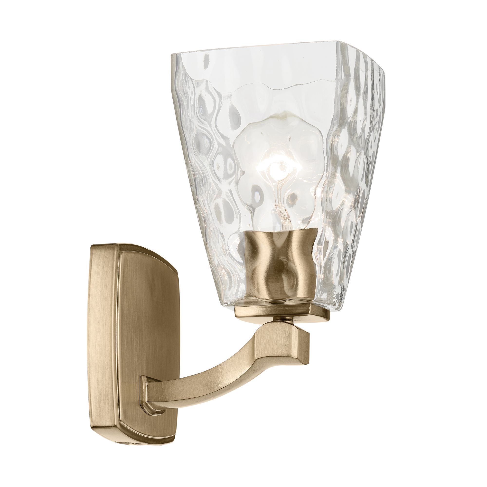 Image 4 Kichler Marant Champagne Bronze Wall Sconce 1Lt with Clear Water Glass more views