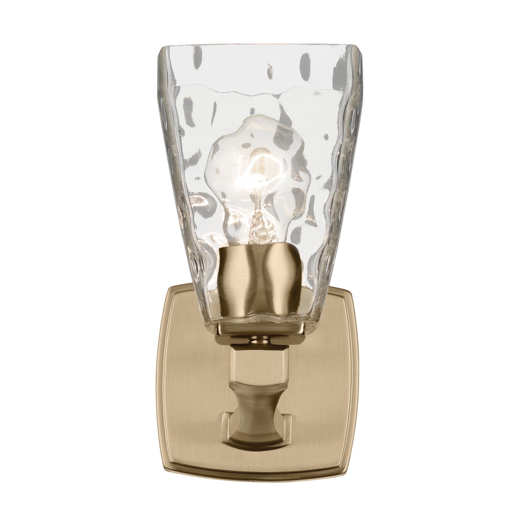 Image 5 Kichler Marant Champagne Bronze Wall Sconce 1Lt with Clear Water Glass more views