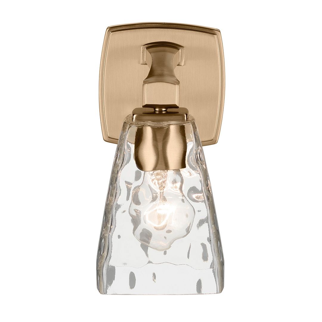 Image 6 Kichler Marant Champagne Bronze Wall Sconce 1Lt with Clear Water Glass more views