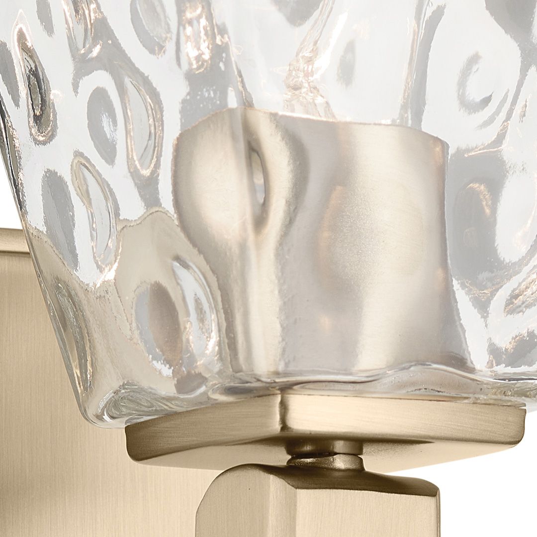 Image 7 Kichler Marant Champagne Bronze Wall Sconce 1Lt with Clear Water Glass more views