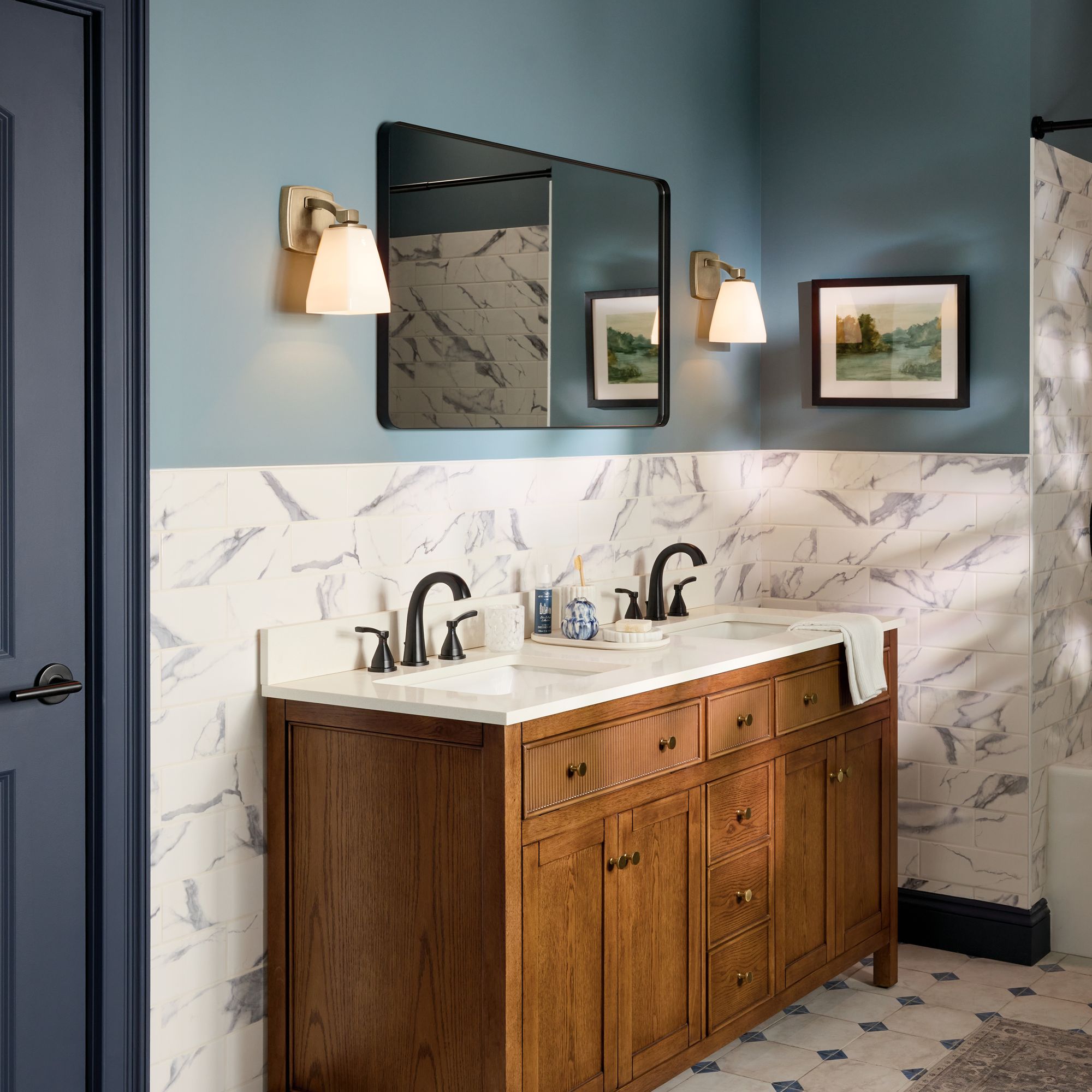 Image 3 Kichler Marant Champagne Bronze Wall Sconce 1Lt with Opal Glass more views