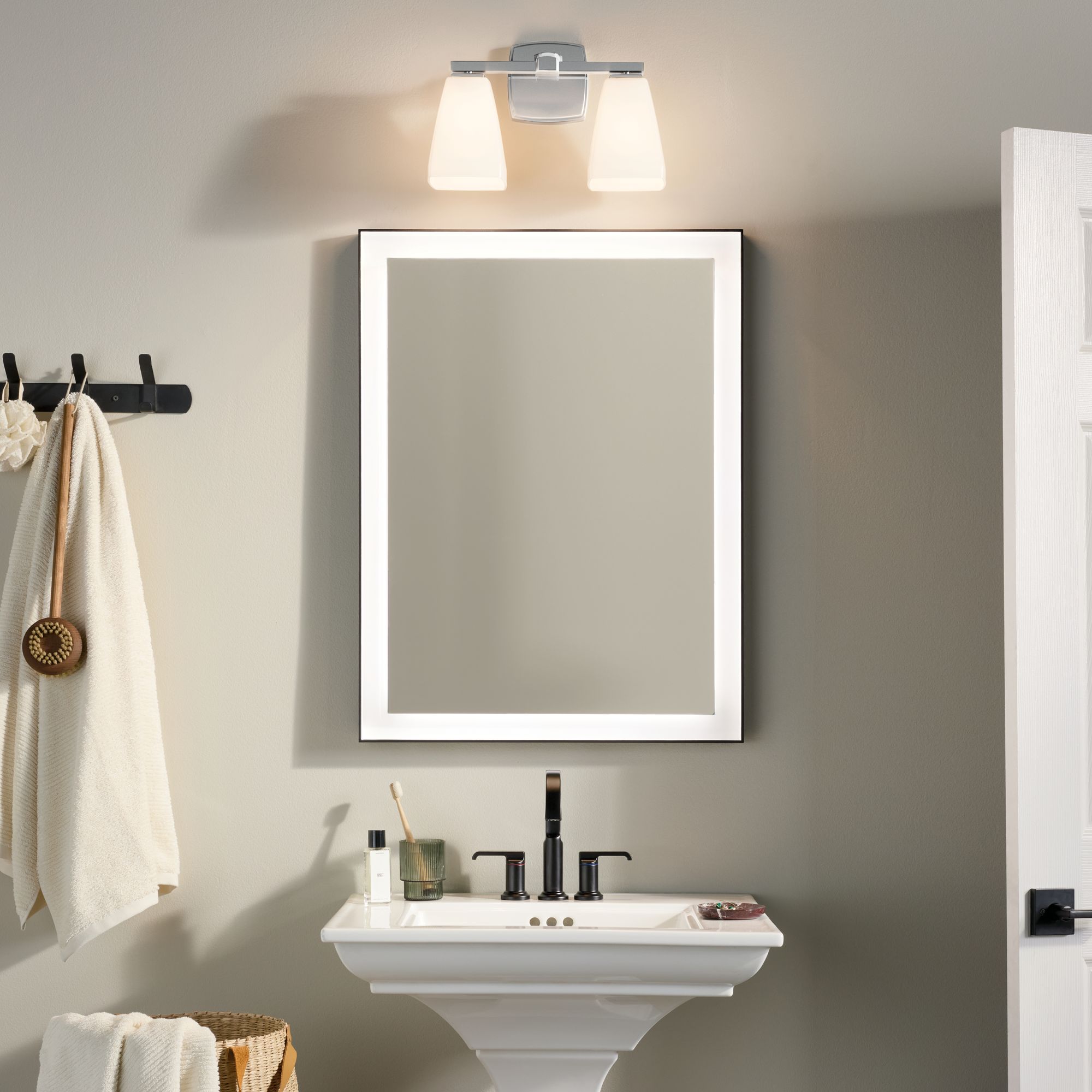 Image 3 Kichler Marant Chrome Bath 2Lt with Opal Glass more views