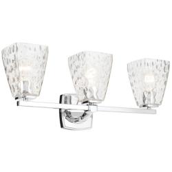 Kichler Marant Chrome Bath 3Lt with Clear Water Glass