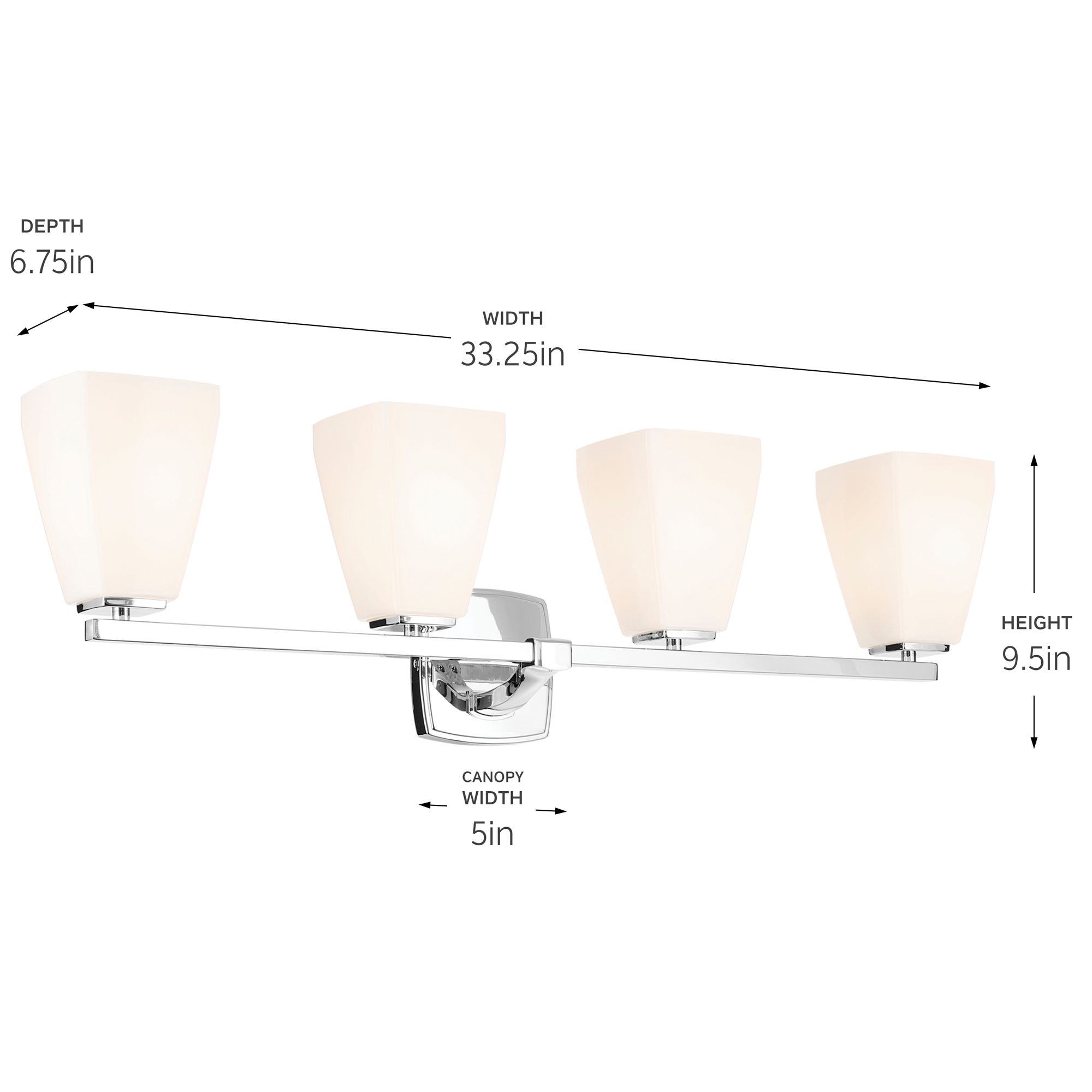 Image 6 Kichler Marant Chrome Bath 4Lt with Opal Glass more views