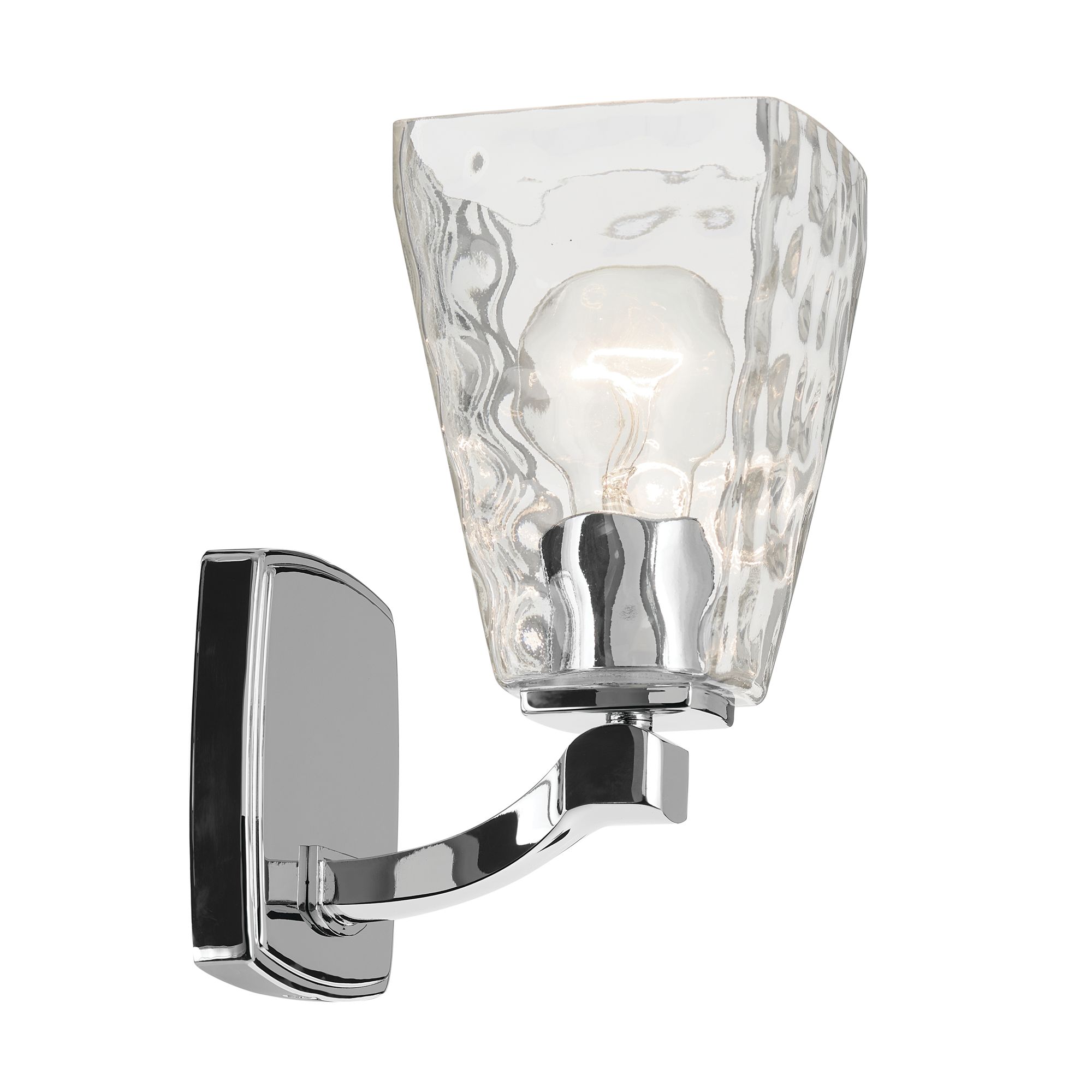 Image 4 Kichler Marant Chrome Wall Sconce 1Lt with Clear Water Glass more views