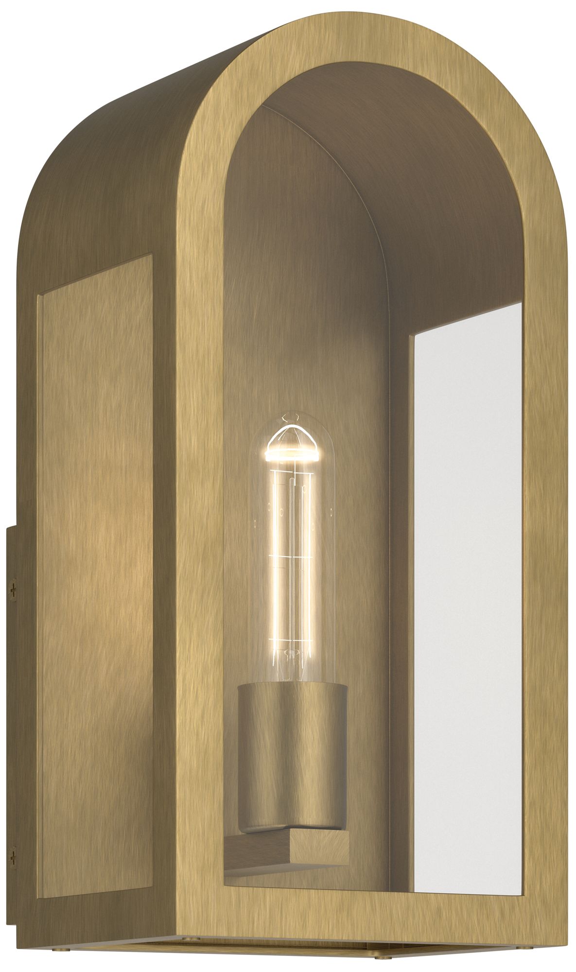 Kichler Marea 13" 1-Light Outdoor Wall Light Clear Glass Natural Brass