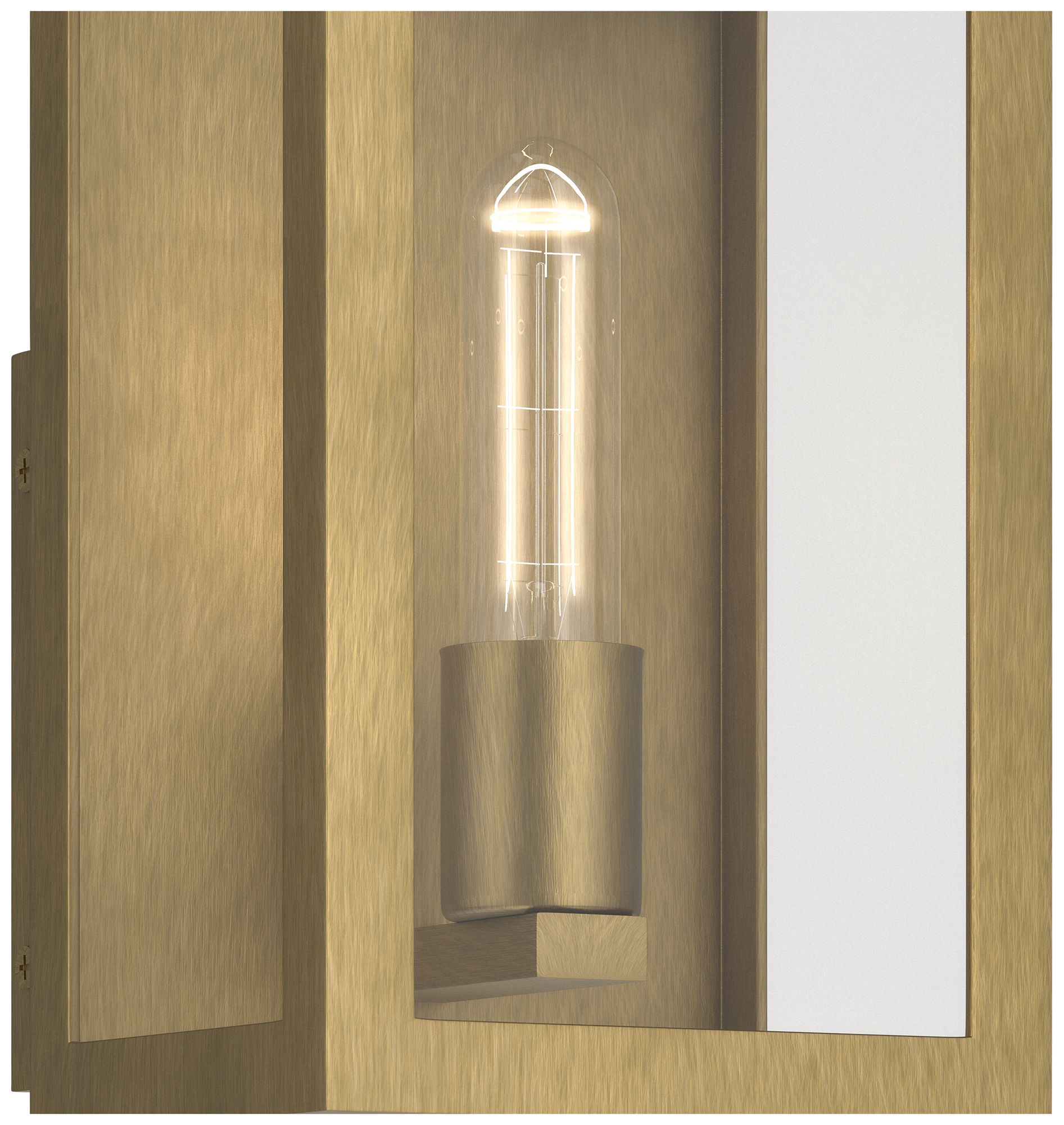 Image 4 Kichler Marea 13" 1-Light Outdoor Wall Light Clear Glass Natural Brass more views