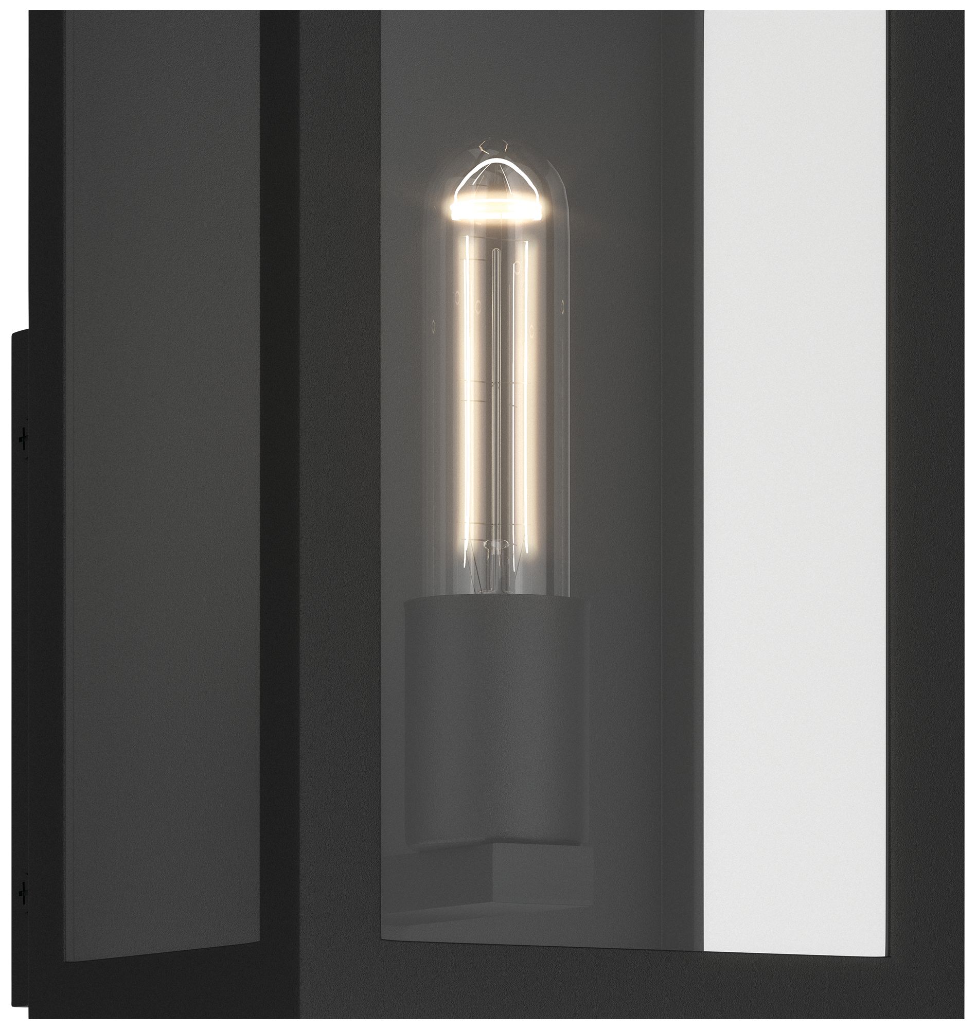 Image 4 Kichler Marea 13" 1-Light Outdoor Wall Light Clear Glass Textured Black more views