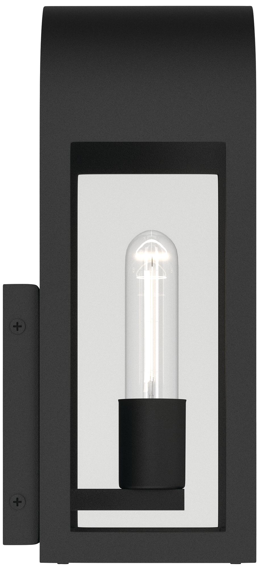 Image 6 Kichler Marea 13" 1-Light Outdoor Wall Light Clear Glass Textured Black more views