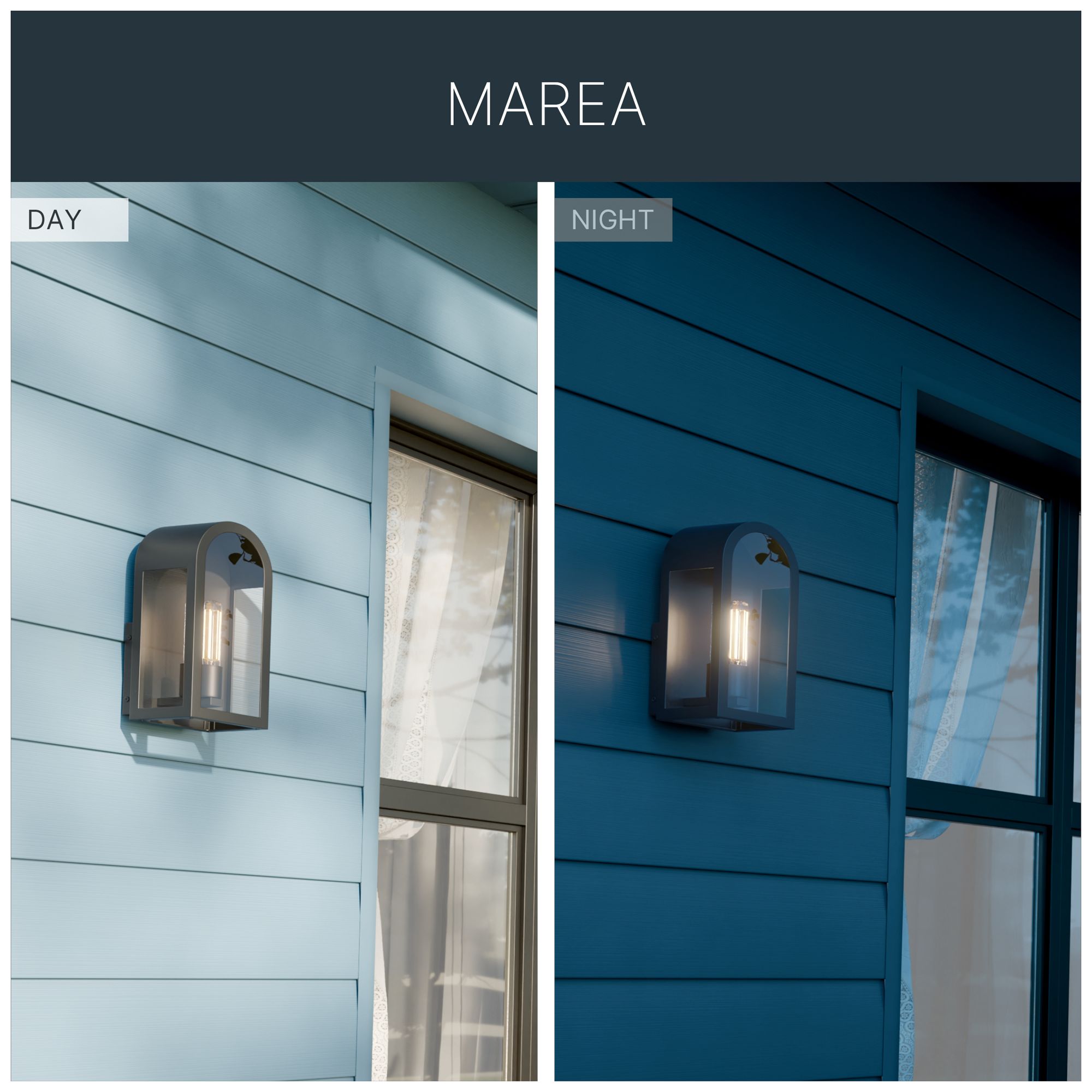Kichler Marea 13" 1-Light Outdoor Wall Light Clear Glass Textured Black
